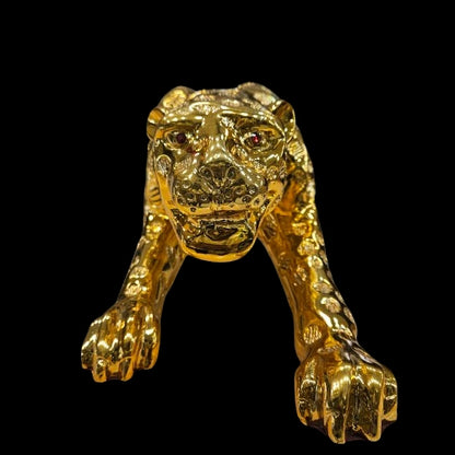 Gold Plated Jaguar Statue Showpiece Vastu Decorative Figurine Home Interior Decor Item Table Decoration Idol Handicraft Animal Figure Corporate Gift Items