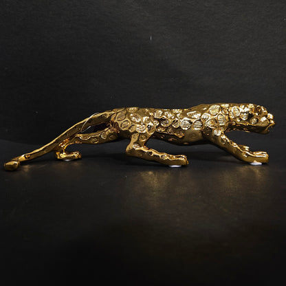 Brimming Basket Premium Metal Leopard Statue for Home and Office Decor ideal for Coffee Table Living Room TV Cabinet Car Dashboard Cheetah Figurine for Shelf and Table Decor