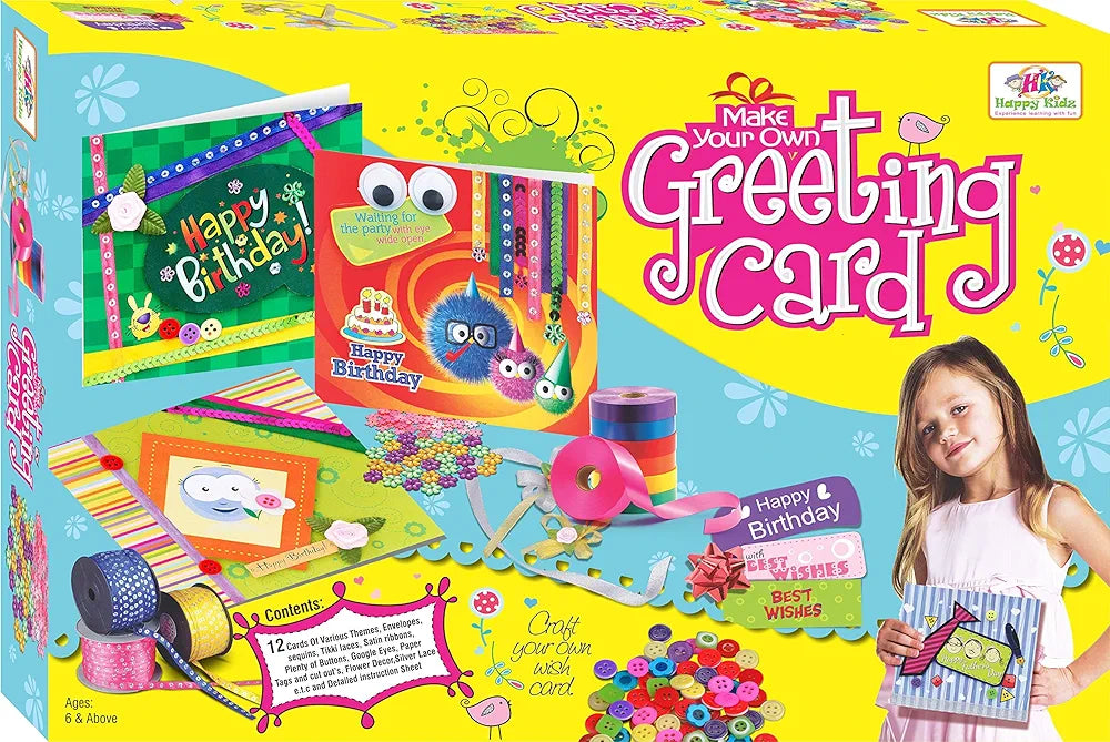 Make Your own Greeting Card, Art and Craft, Do-It-Yourself kit, Creative Craft Projects for Kids, Greeting Card Making Kit, Birthday Gift for Boys & Girls for Age from 6 to 8 & Above