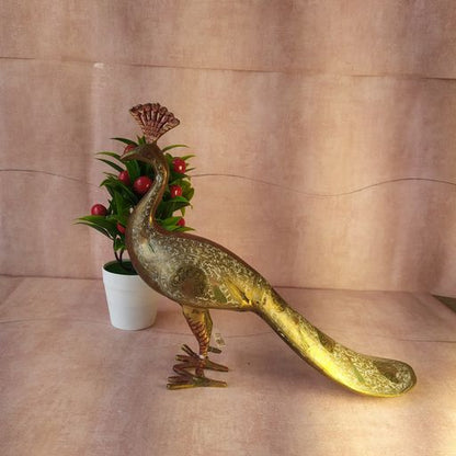 Brass peacock