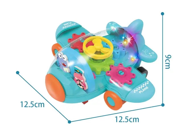 Mini gear push plane toy