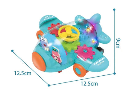 Mini gear push plane toy