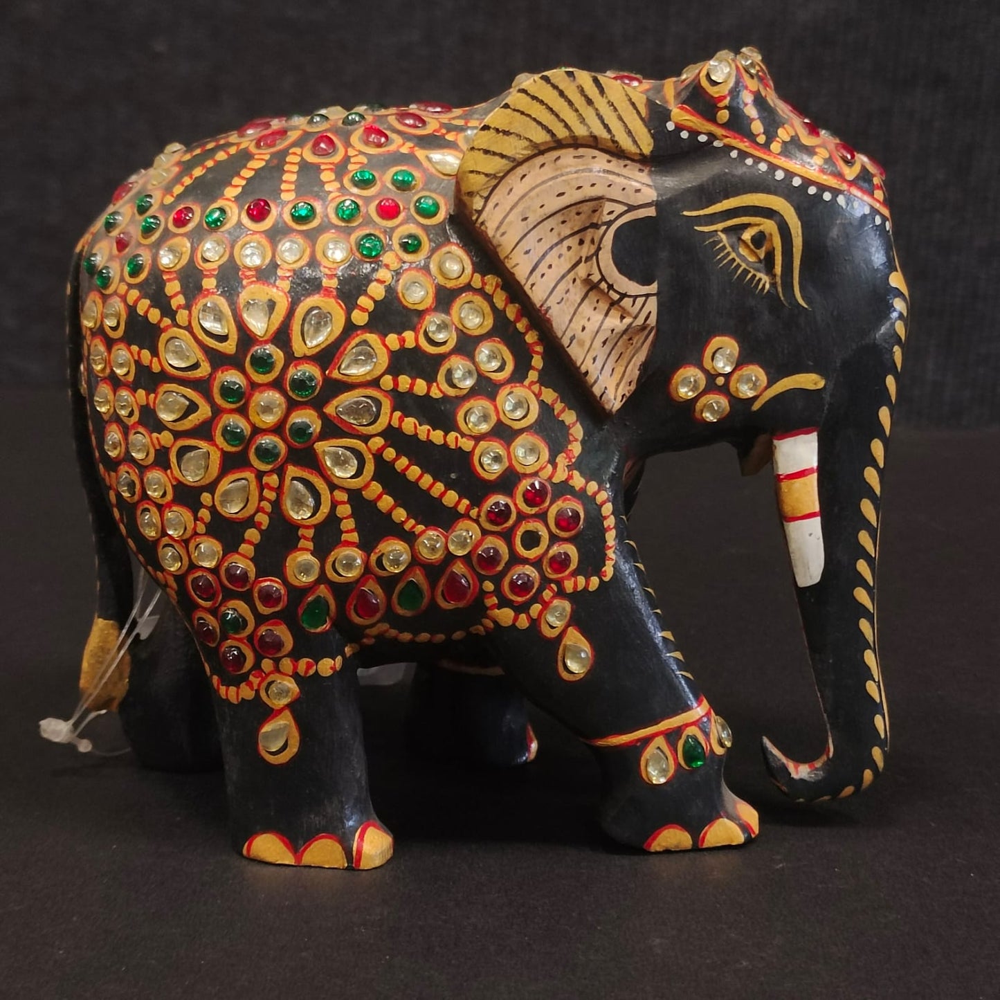 Wooden elephant hand painted