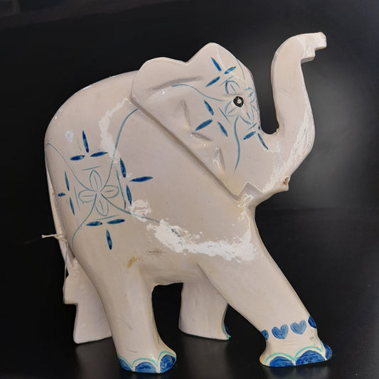 Wooden Elephant 4 Flower Painting