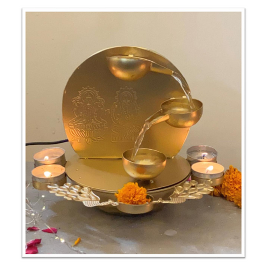 Metal Water Fountain With T light Holder
