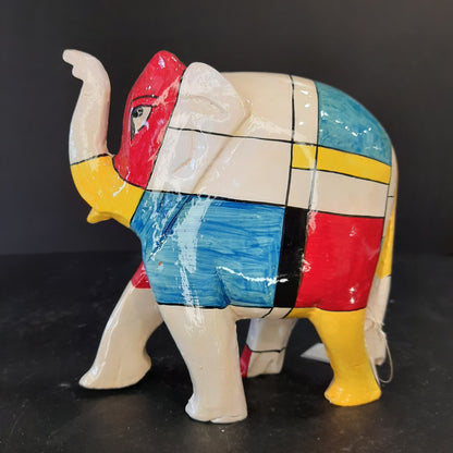 Wooden Elephant Mosaic Work