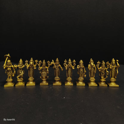 Brass DASHAVATAR/Vishnu Avatars Statue Set (10 PC)