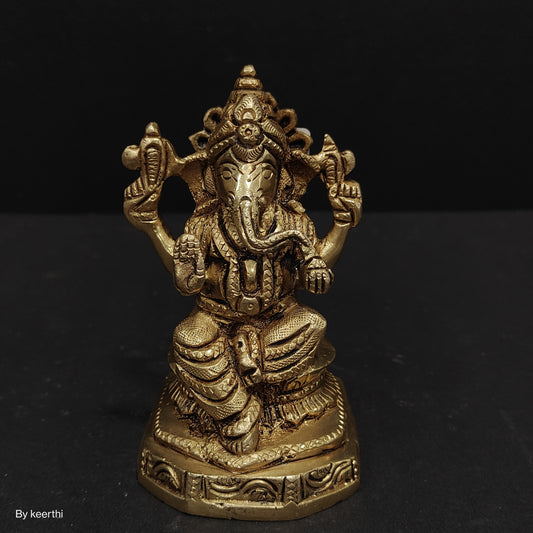 Brass Ganesh Showpiece Murti Idol Statue Sculpture Sitting