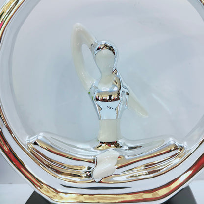 Lady Statue - Decorative Sculptures showpiece for Living Room Office Drawing Room Home Decoration and Gifts (Silver)