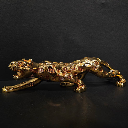 Panther Statue Gold Plated alluminium Animal Figurines Or Animals for Home Decoration Antique Showpiece