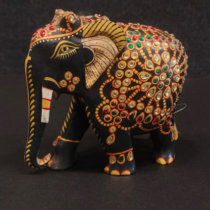 Wooden elephant hand painted