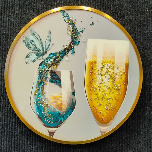 3D CRYSTAL CHAMPAGNE GLASS FRAME