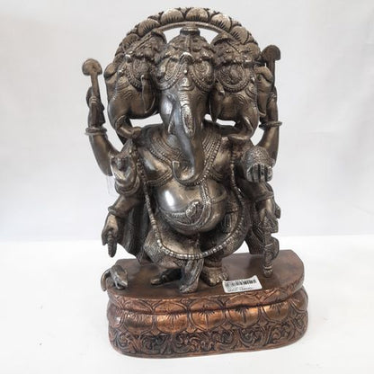 BRASS 3 FACE GANESH SILVER FINISH