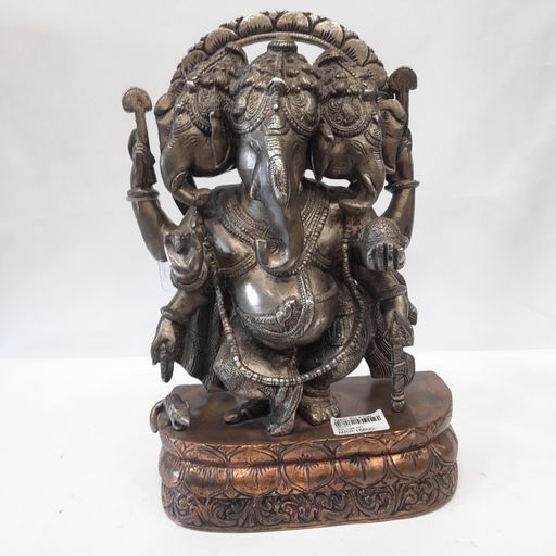 BRASS 3 FACE GANESH SILVER FINISH
