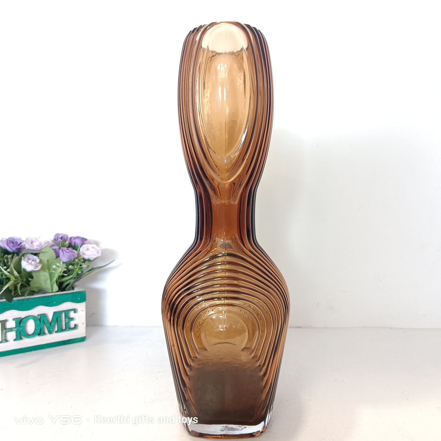 Human abstract design glass Flower vase