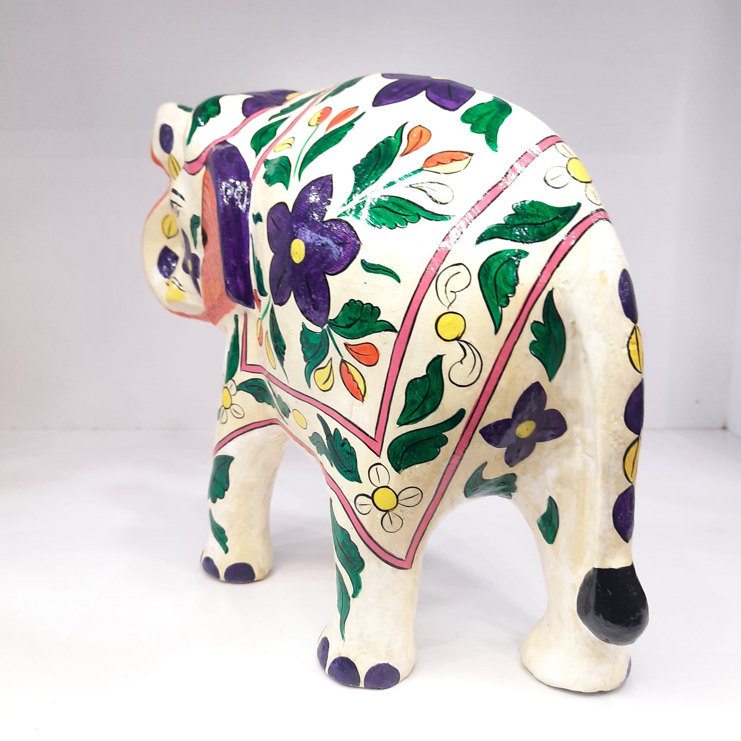 Paper Machie Elephant Saluting Painted