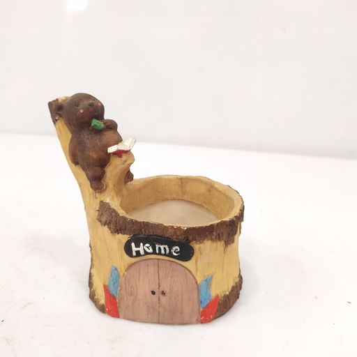 Tree & Bear cute mini Ceramic pot for home office desktop