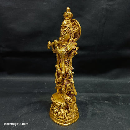 Krishna brass antique idol