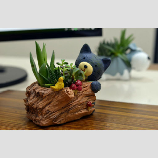Resin Cute Panda with bird Succulent Plant Pots, For Decoration