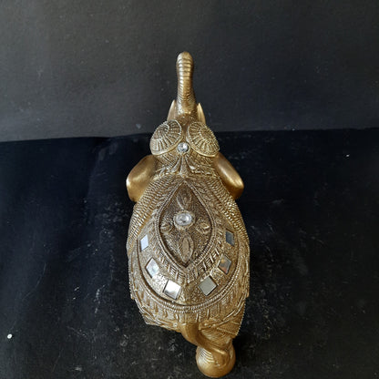 Wooden Paper Towel Holder With Elephant Glass Work