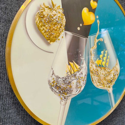 3D Crystal Champagne Glass Frame