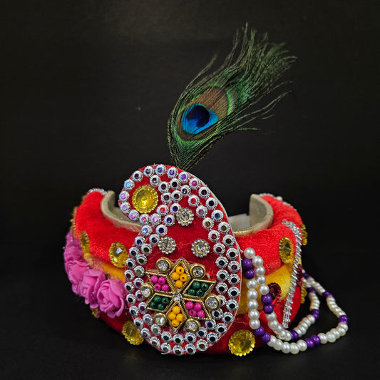 Crown with peacock feather Krishna