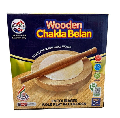 Wooden chakla belan to encourages role play in children kitchen set