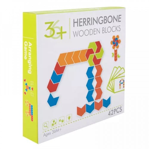 Wooden 42 PCS Geometric Shape Blocks Learning Puzzle Game For Kids Learning and Brain Development