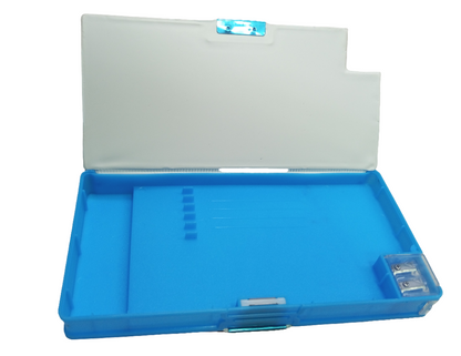 pencil box, likely for children, featuring a Super Hero theme. 
It is a container for storing pencils and other stationery.