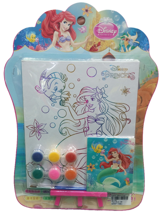 Disney Frozen 2 paint set for kids.It includes Frozen-themed canvases, paints, and a brush. It is designed for creative activities.