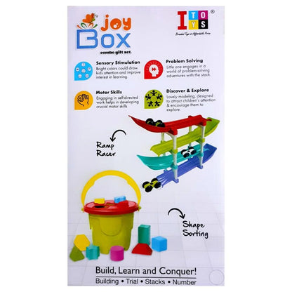 Joy Box Combo gift set for kids with 4 ramps 2 cars and shape sorting set perfect Combo Set for Kids