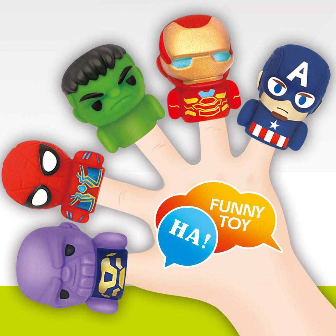Avengers characters Hand Figure Finger Doll Animation Model Toy Iron Spider-Man Captain America  character toys for Children
