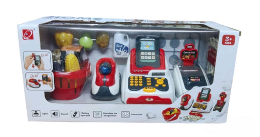 Home supermarket Supermarket Cash Register Play Set with Scanner and Swipe Machine Supermarket for kids to encourage roleplay in children