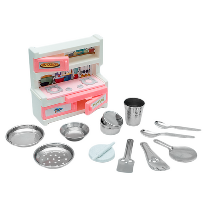 Pure Veg Kitchen Set Cute and high Quality Pure Stainless Steel Toy Kitchen Set for Girls Age 3 Years Plus no Sharp Edges
