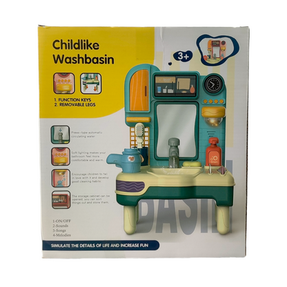 Childlike Washbasin Play Toys Bathroom Toy Sink Toys Playing Toy With Lights and Music Wash Basin Bathroom Toys Play House Pretend Role Play Toys for Girls Age above 3Years