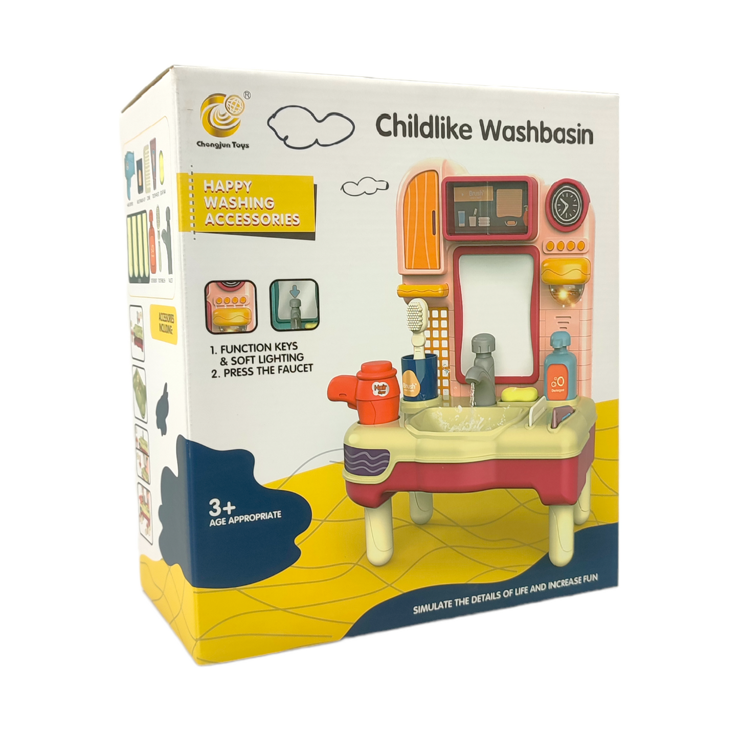 Childlike Washbasin Play Toys Bathroom Toy Sink Toys Playing Toy With Lights and Music Wash Basin Bathroom Toys Play House Pretend Role Play Toys for Girls Age above 3Years