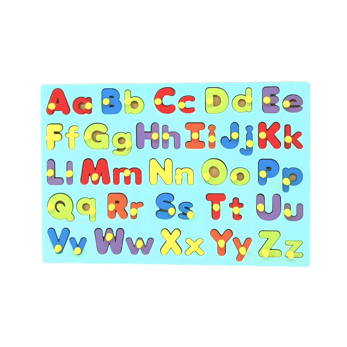 Little Genius Wooden Uppercase And Lowercase Alphabets peg Puzzles for preschoolers and for kids Brain Development