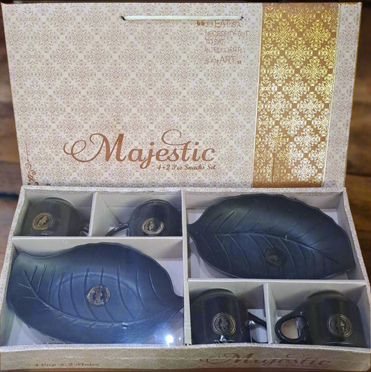 Majestic 6-Piece Tea & Snack Set with Leaf Platters