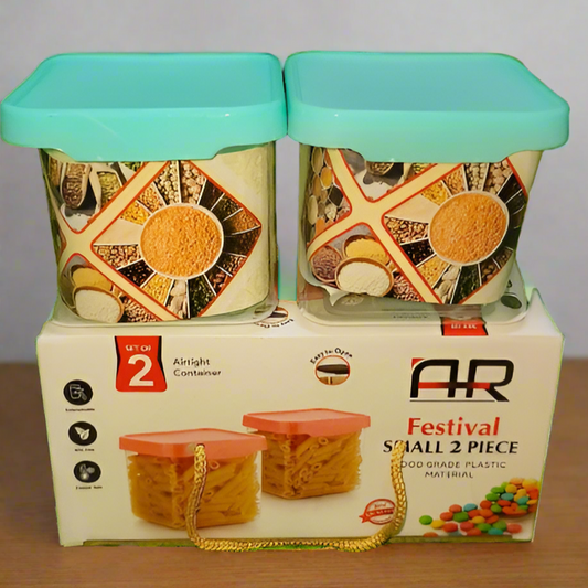 AR Festival Small Air tight Storage Container 2piece set Perfect For Return Gifting Purpose