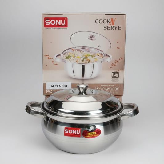 Sonu Cook N Serve Stainless steel 2000ml hot pack for return gifting purpose