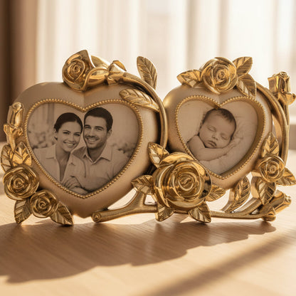 Red heart Rose I love you Dual Photo Frame
