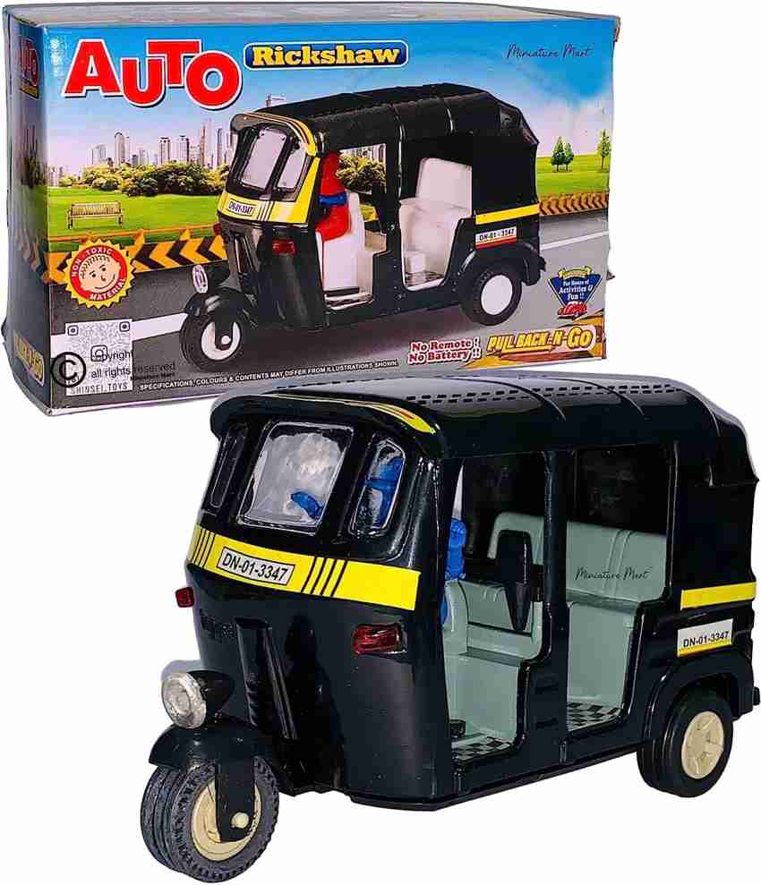 Auto rickshaw pulk back and go toy for kids to make their fun time