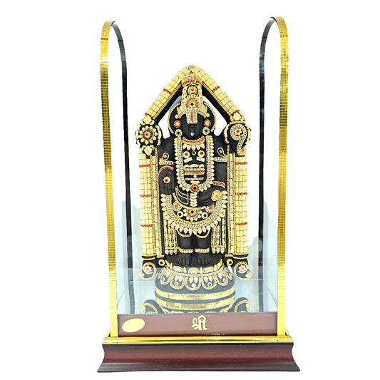 Lord Venkateswara tirupati Balaji 24 carat Gold Plated Cabin Idol for Pooja Room & Home Decor