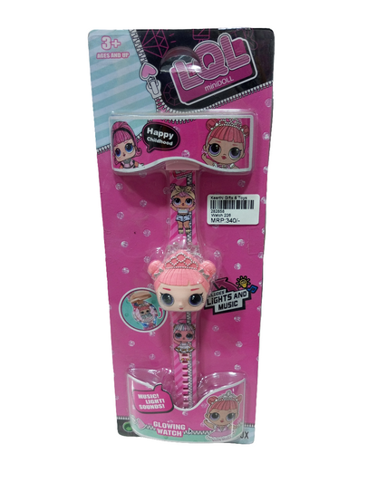 Princess Watches 3D Action Figure Face Based Toy Design Digital Glowing Watch with Disco Music and Blinking Lights for Kids.