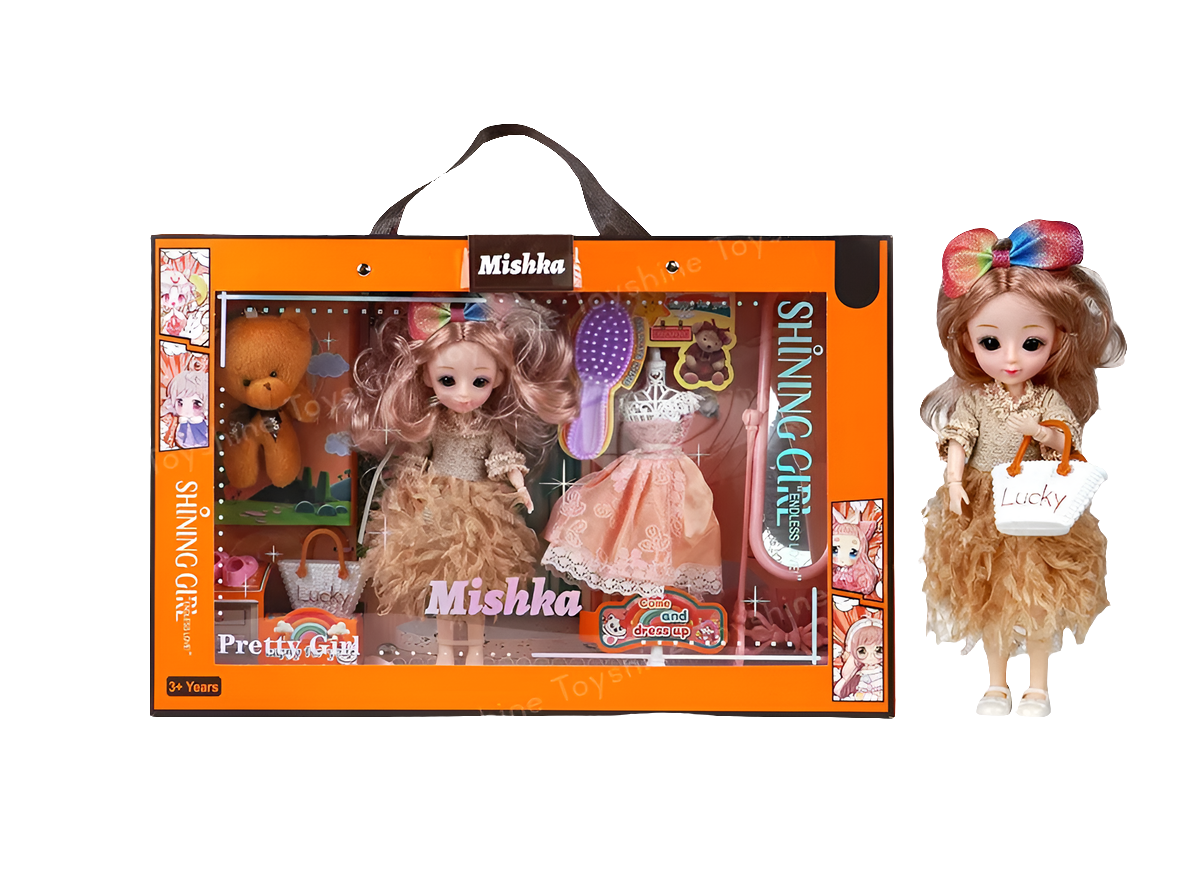 The Mishka shinning girl love Doll set accompany children in their childhood and grow up happily