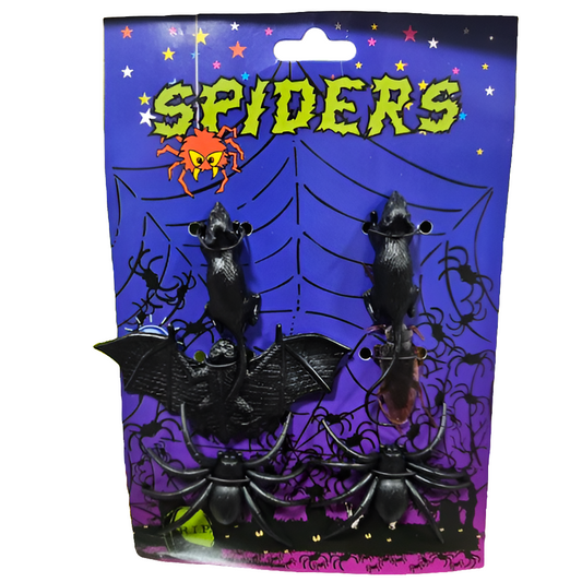 Halloween 6pcs set haveing 2spider,2Rats,Bat &Cockroch to Bring Halloween Vibes in your Home & Garden