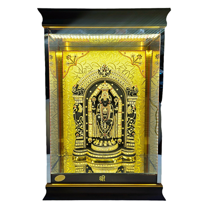 Imported 24carat Gold Plated Cabin Idol with stones Decorated of Lord Balaji for Puja Room Or Home Decor
