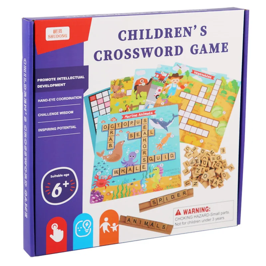 Wooden Crossword Puzzle Game For Preschooler Kids Learning And Brain Development