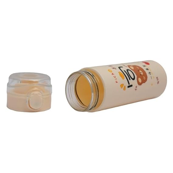 Cute Animal Design Insulated Water Bottle, Vacuum Flask with Flip Top Lid