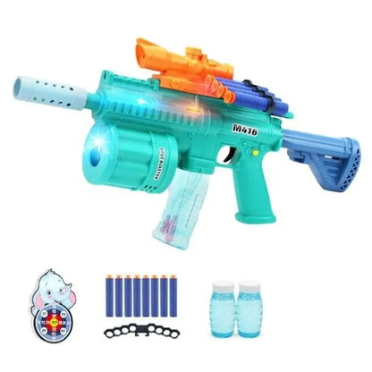 Multi Function 3 in 1 Gun Bullet with Bubble Maker 8 Foam Darts M416 Bubble Machine Gun Toy, Battery Operated Toy Gun, Foam Blaster Toy Guns Collection for Kids 8 years age above